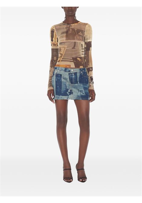 journal tee ecru grigia e rossa JEAN PAUL GAULTIER | 26/01-W-TO416-M013P030830